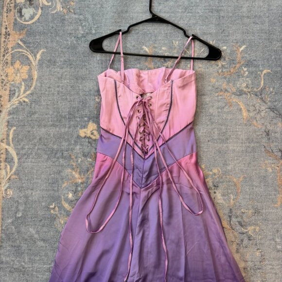 HOUSE OF CB 'Anabella' Ombre Print Lace Up Maxi Dress XS NWOT - Picture 7 of 9